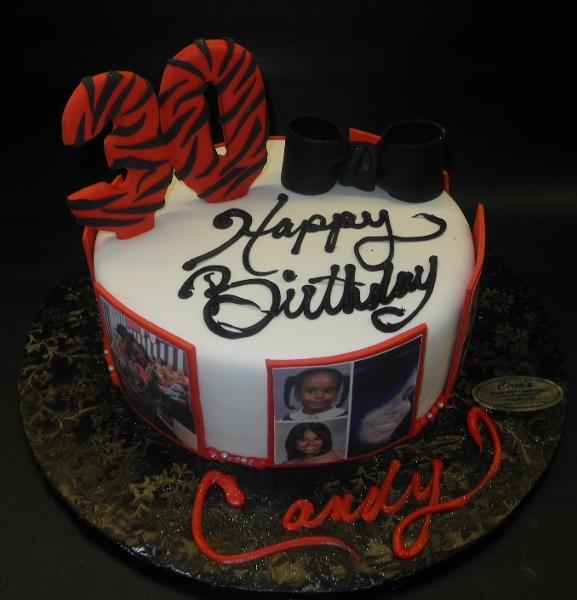 Red, Black and White 30th Birthday Cake - B0391 – Circo's Pastry Shop